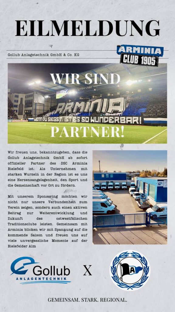 Gollub Anlagentechnik Bielefeld_Sponsoring_DSC Arminia Bielefeld_1905 Club